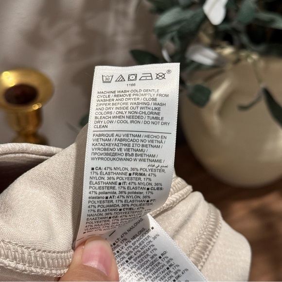 Athleta Small Tan Delancey Skyline Textured Herringbone Tight Comfort Stretch - Picture 4 of 6